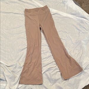 Tan Flared Yoga Pants